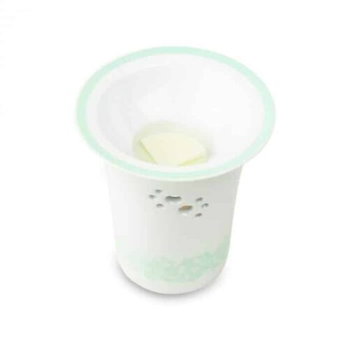 Porcelæn duftlampe med grønne blomster