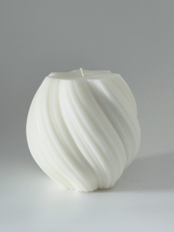 Dekorativ lys – stor hvid swirl