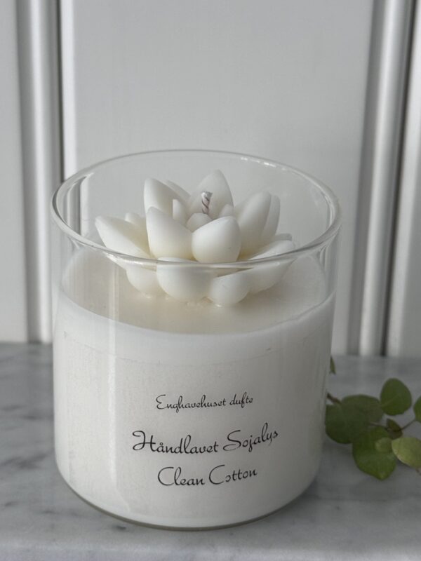 Duftlys lotusblomst clean cotton, hvid