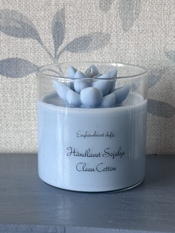 Duftlys lotusblomst clean cotton, lyseblå