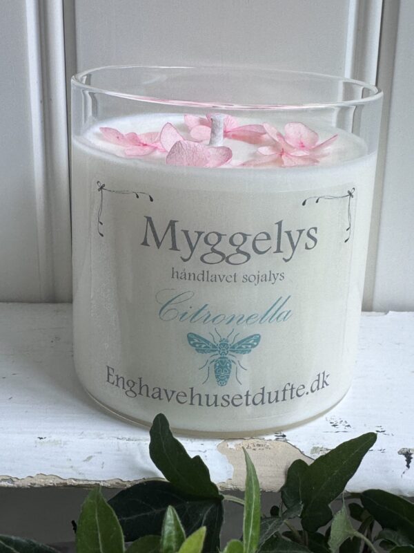 Duftlys - myggelys -  små pink hortensia